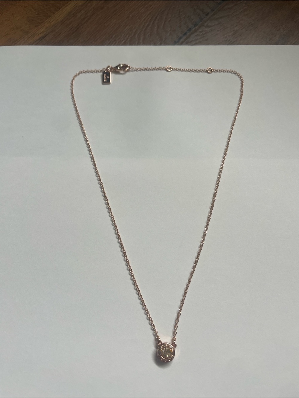 Coach Open Circle Rose Gold CZ Necklace - Picture 3 of 5